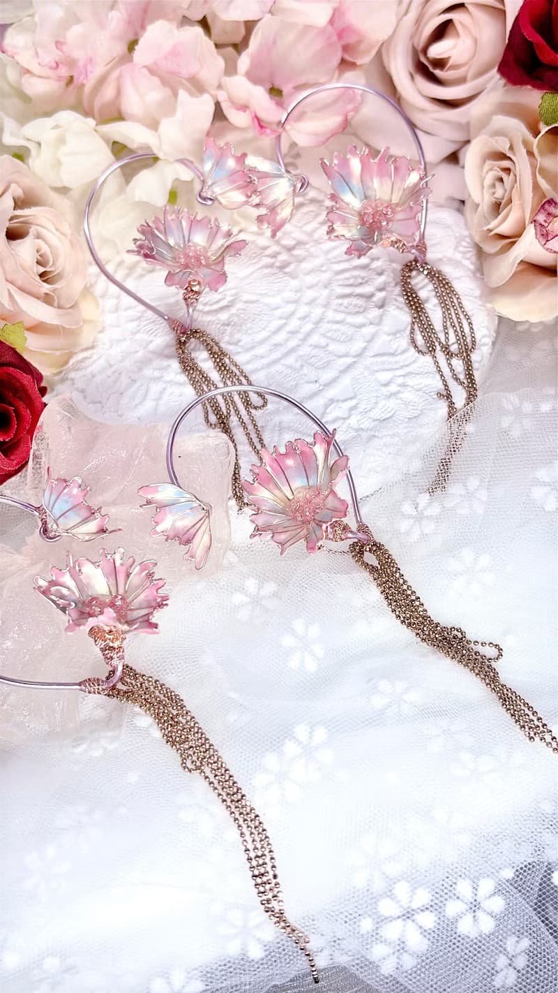 花之精靈 耳掛式耳環