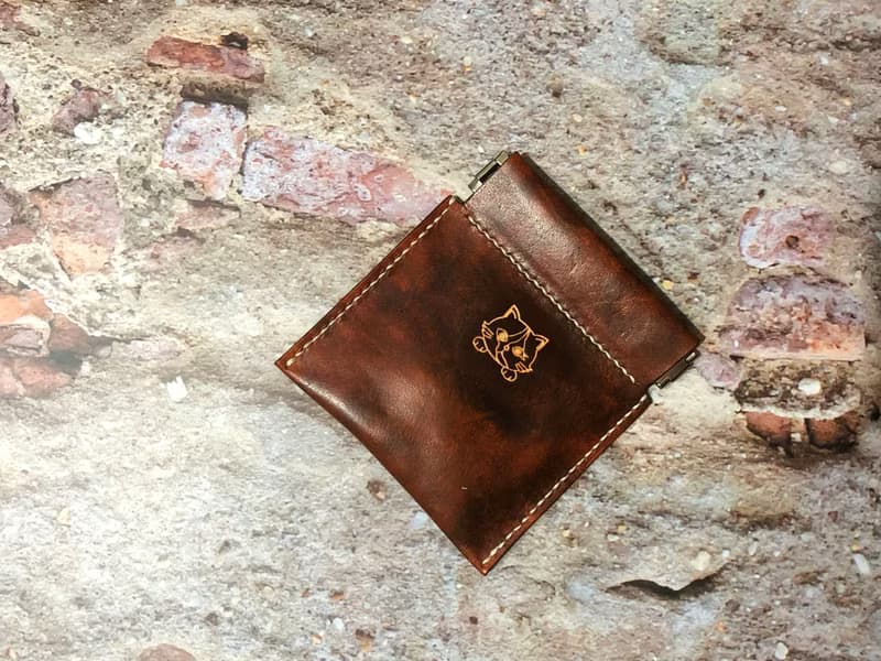 植鞣牛皮口金零錢包  彈片口金零錢包 小物收納 真皮手縫