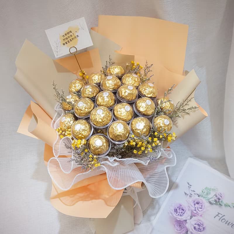 Love of my life金莎花束 (21顆) 永生花 情人節花束 生日禮物