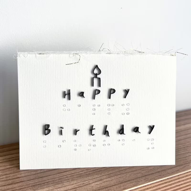 點字 立體文字 生日卡 再生紙