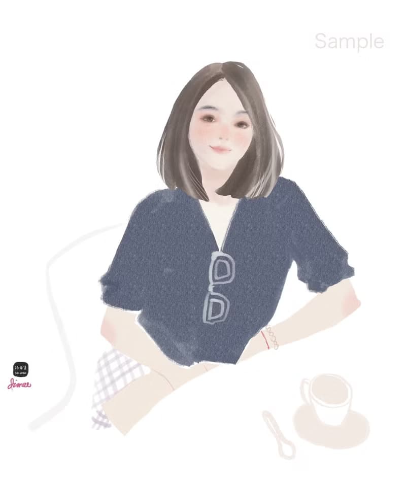 【生日/紀念日禮物】精緻似顏繪 / 可加購成木框畫【詠丹集】