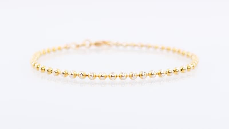 寶麗金珠寶-進口黃白K金手鍊