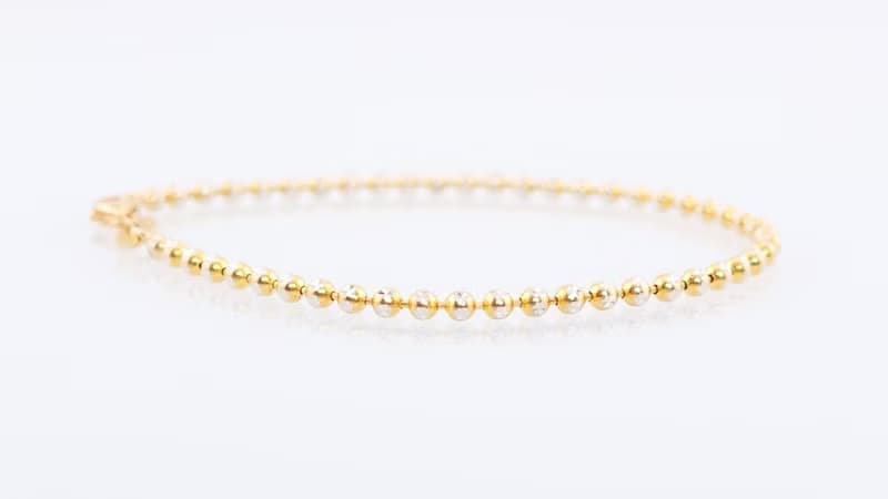 寶麗金珠寶-進口黃白K金手鍊