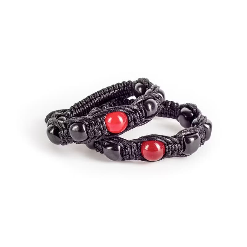 Bracelet of Shungite with Red Jade