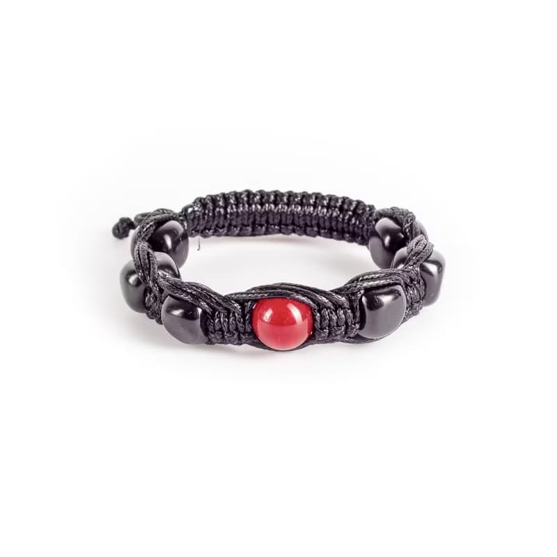 Bracelet of Shungite with Red Jade