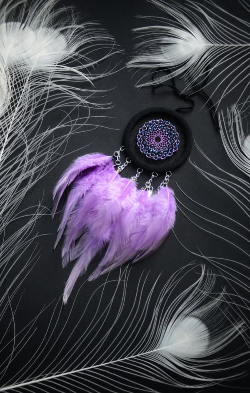 Purple black Girly Dreamcatcher Driving Test Pass Gift First Car Accessory Girl