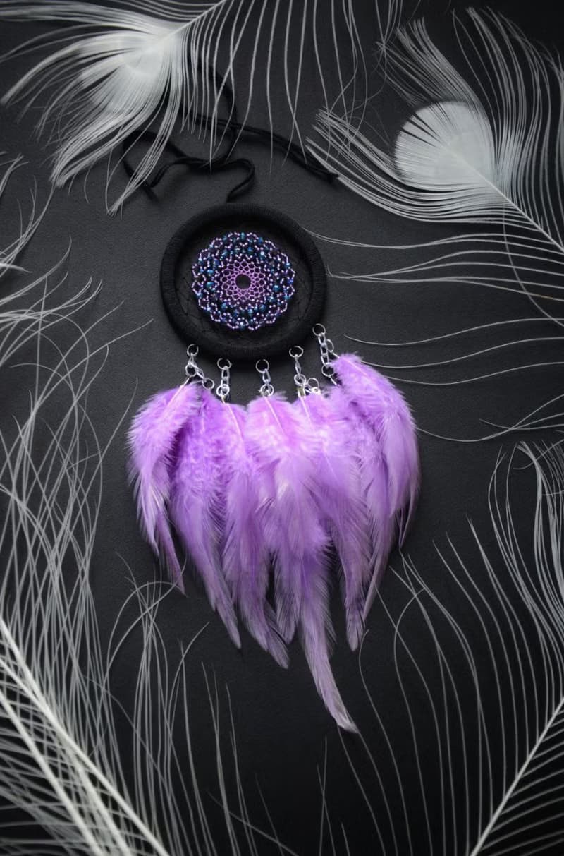 Purple black Girly Dreamcatcher Driving Test Pass Gift First Car Accessory Girl