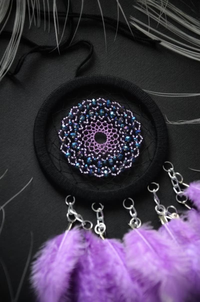 Purple black Girly Dreamcatcher Driving Test Pass Gift First Car Accessory Girl