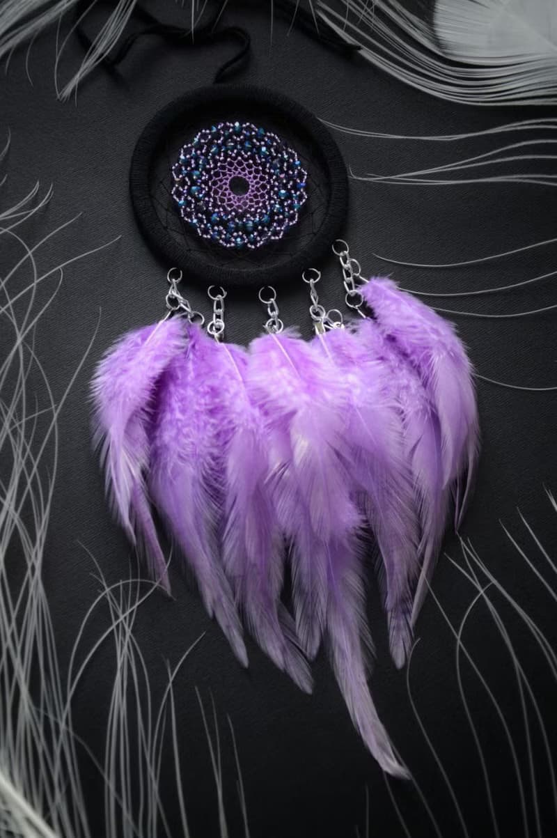 Purple black Girly Dreamcatcher Driving Test Pass Gift First Car Accessory Girl