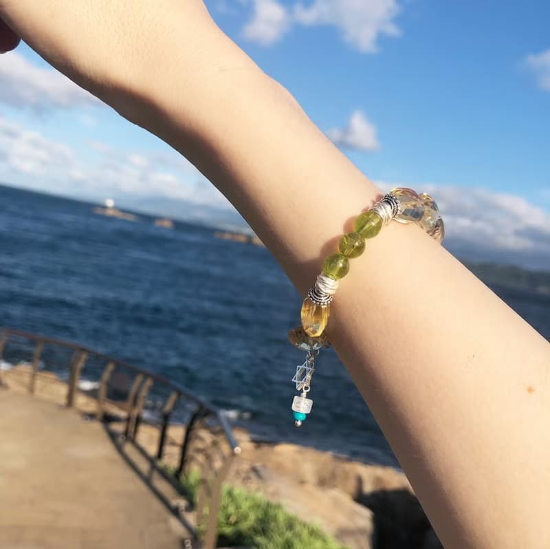 晶漾時光 | 黃水晶* 橄欖石純銀手鍊