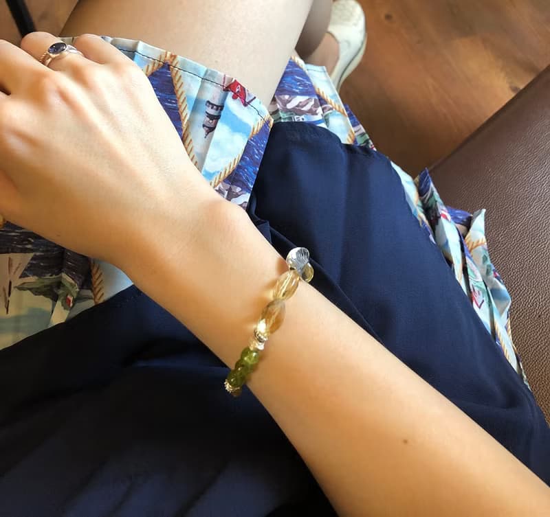 晶漾時光 | 黃水晶* 橄欖石純銀手鍊