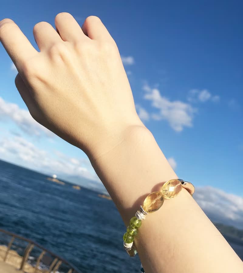 晶漾時光 | 黃水晶* 橄欖石純銀手鍊