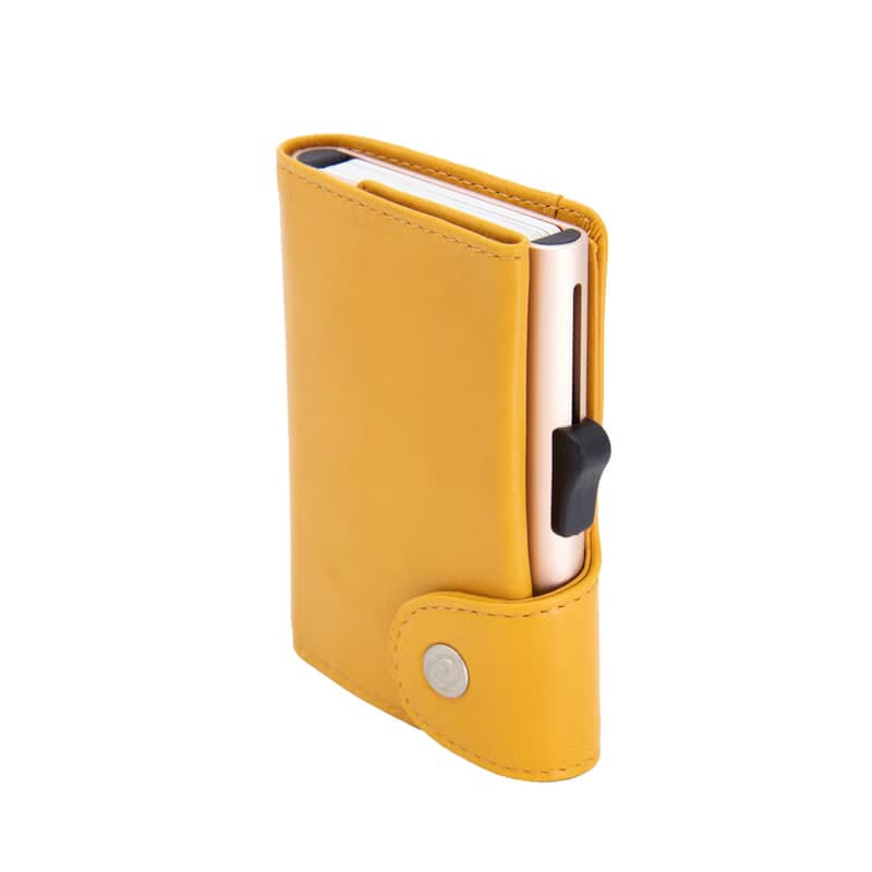ミニ財布 C-secure-Solis 天然牛革を使用したスキミング防止機能付きミニマルオイルレザーウォレット