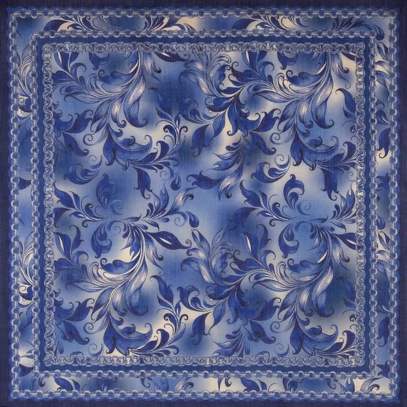 Original Pavlovo Posad Russian Shawl 100% Wool Woolen Scarf 115x115 cm 10321-14