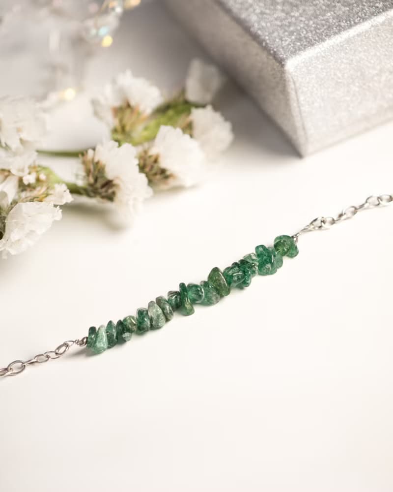 Green Apatite Bracelet, 925 Silver, Gemini stone, Leo crystal, New Year Gift