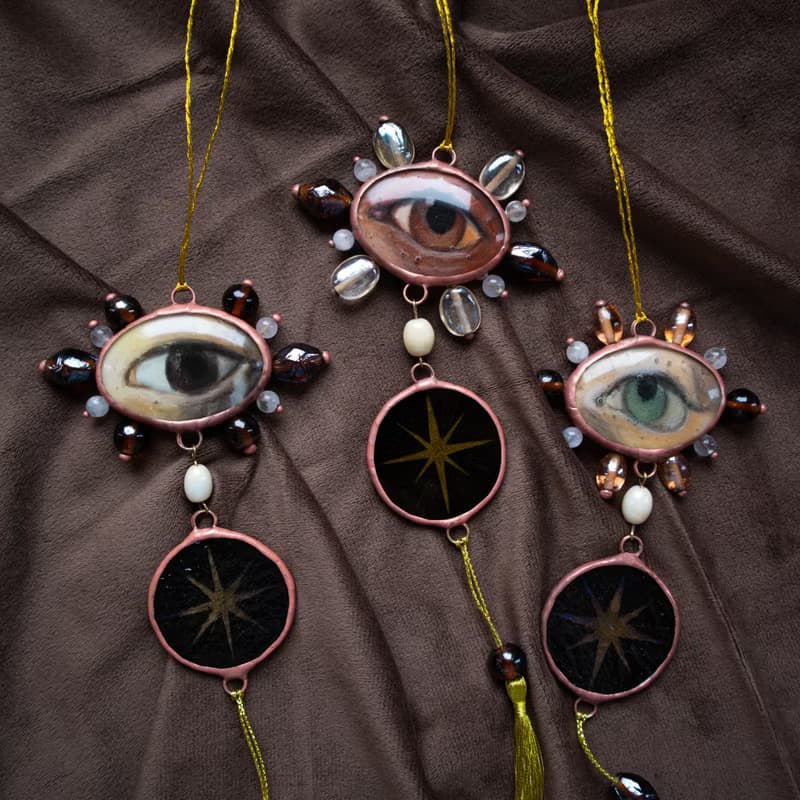 Stained glass ornament, Glass home décor