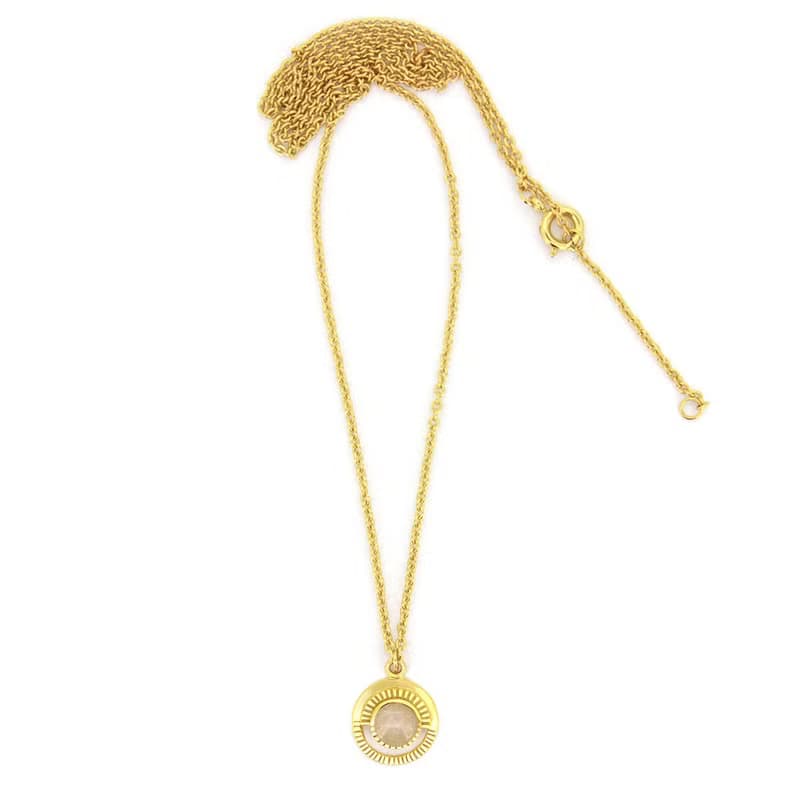Halo Moon Necklace, Sterling Silver, Moon Necklace.