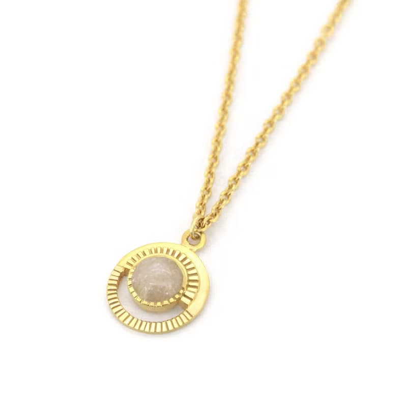 Halo Moon Necklace, Sterling Silver, Moon Necklace.