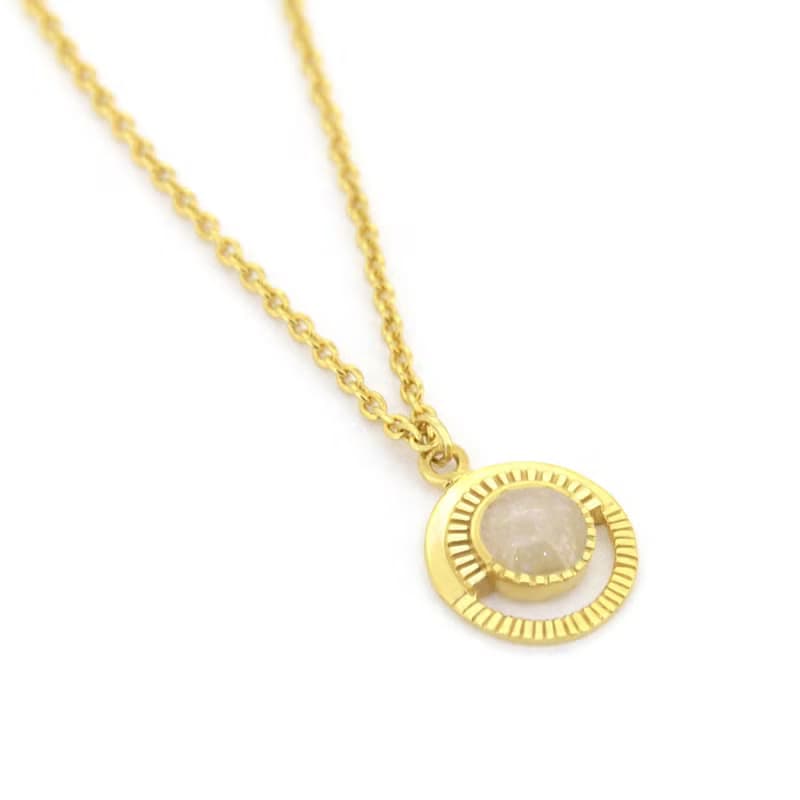 Halo Moon Necklace, Sterling Silver, Moon Necklace.