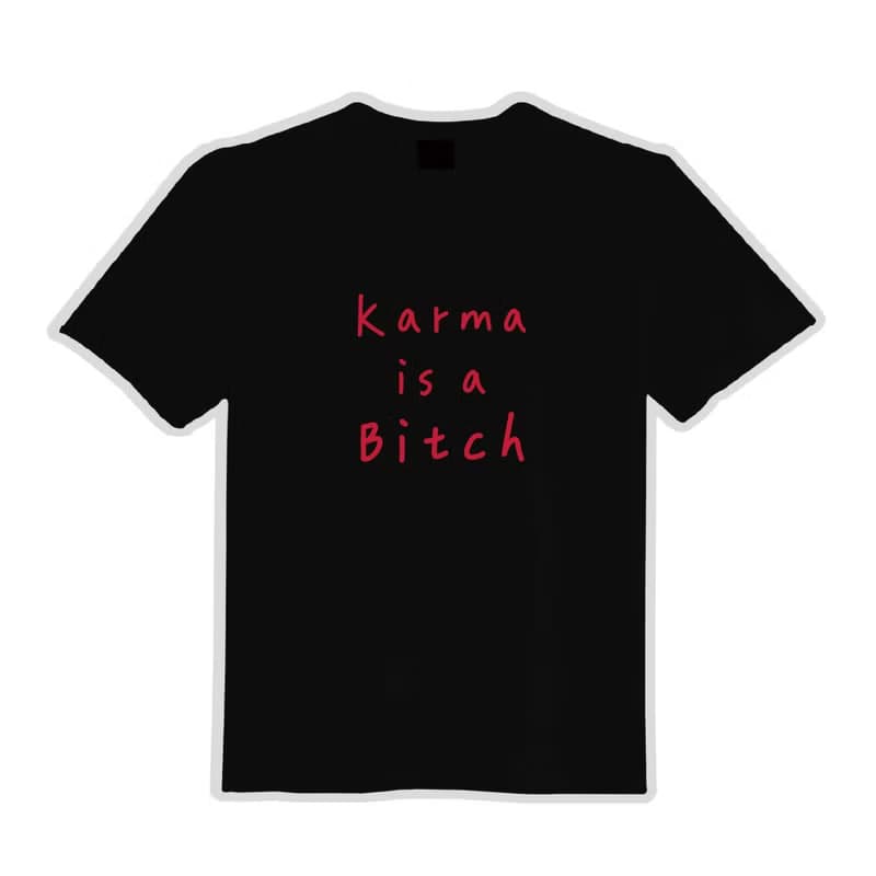Karma is a Bitch 報應 衣服 寬版 T恤 童裝 涼感衣 吸濕排汗 黑T