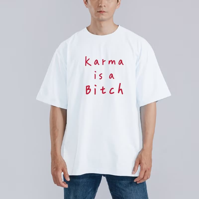 Karma is a Bitch 報應 衣服 寬版 T恤 童裝 涼感衣 吸濕排汗 黑T