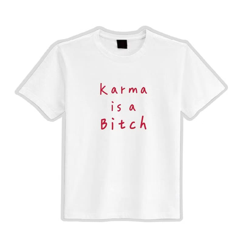 Karma is a Bitch 報應 衣服 寬版 T恤 童裝 涼感衣 吸濕排汗 黑T