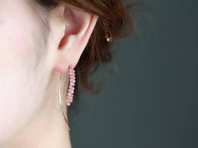 14kgf- incarose marquis pierced earrings