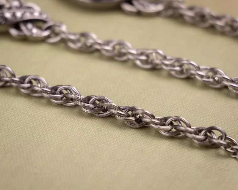 美國Avon品牌古董 1992年Heirloom Classic系列 仿白鐵礦古銀手鍊