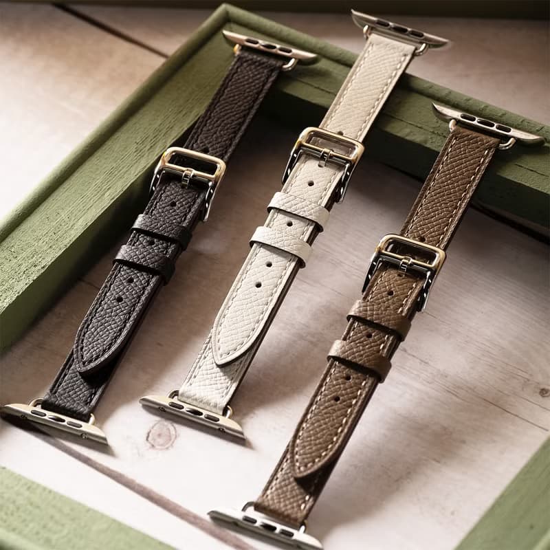 Apple watch - 造型釦真皮蘋果錶帶