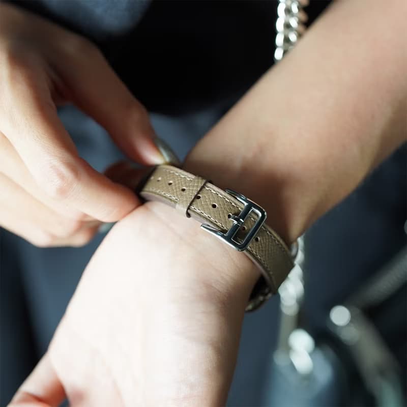 Apple watch - 造型釦真皮蘋果錶帶