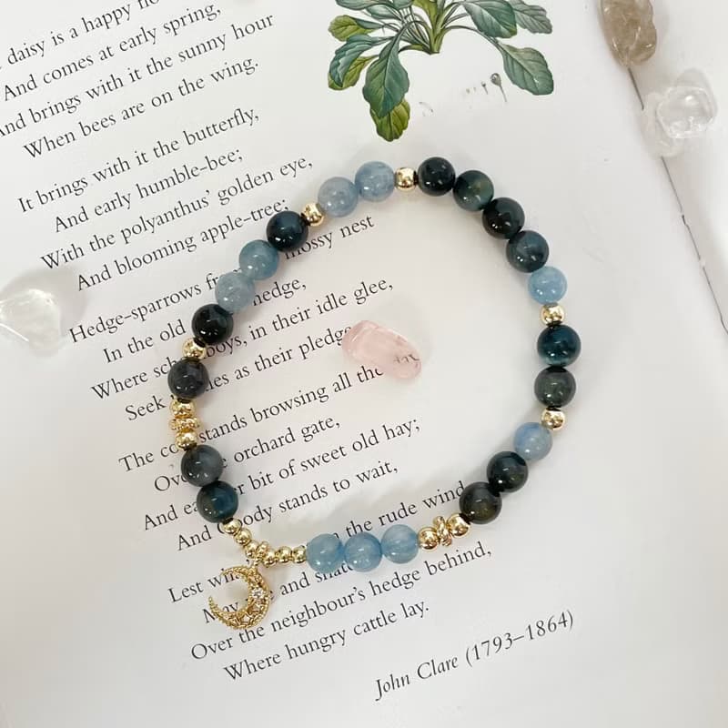 暗黑閨蜜 開運水晶手鍊組14KG 藍晶石 藍虎眼石 生日禮物水晶