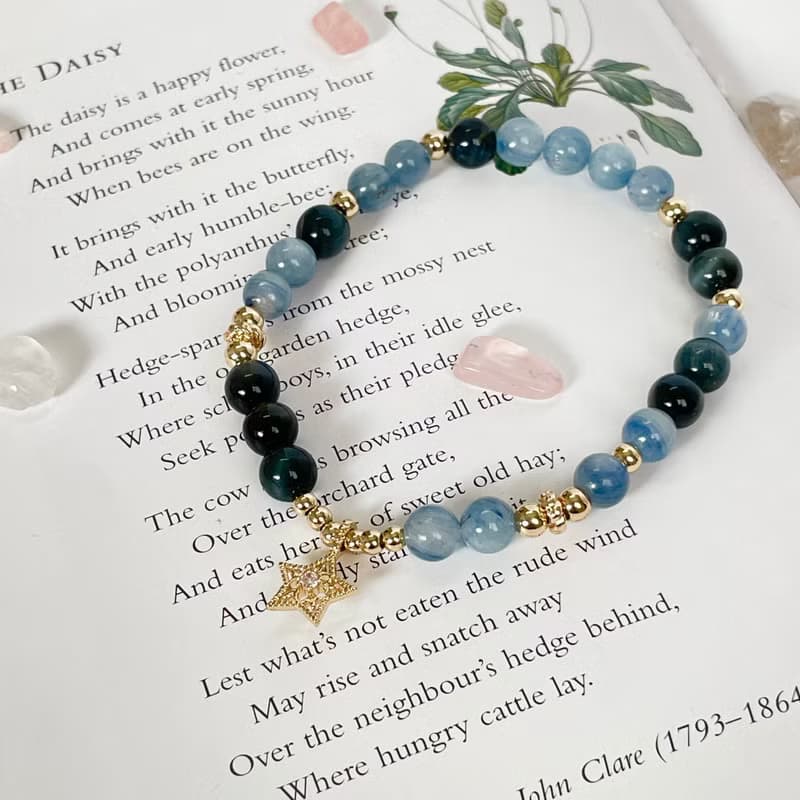 暗黑閨蜜 開運水晶手鍊組14KG 藍晶石 藍虎眼石 生日禮物水晶