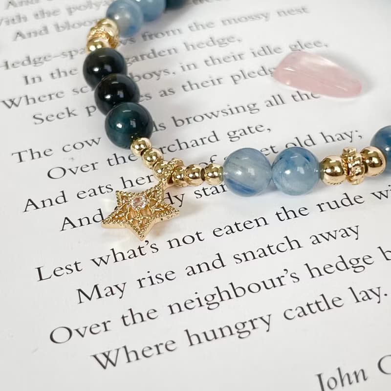 暗黑閨蜜 開運水晶手鍊組14KG 藍晶石 藍虎眼石 生日禮物水晶