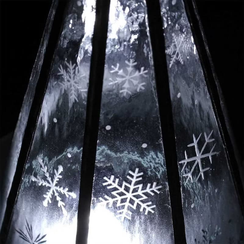 大人のクリスマスツリー 雪と氷の世界 ステンドグラス ランプ,LEDライト付