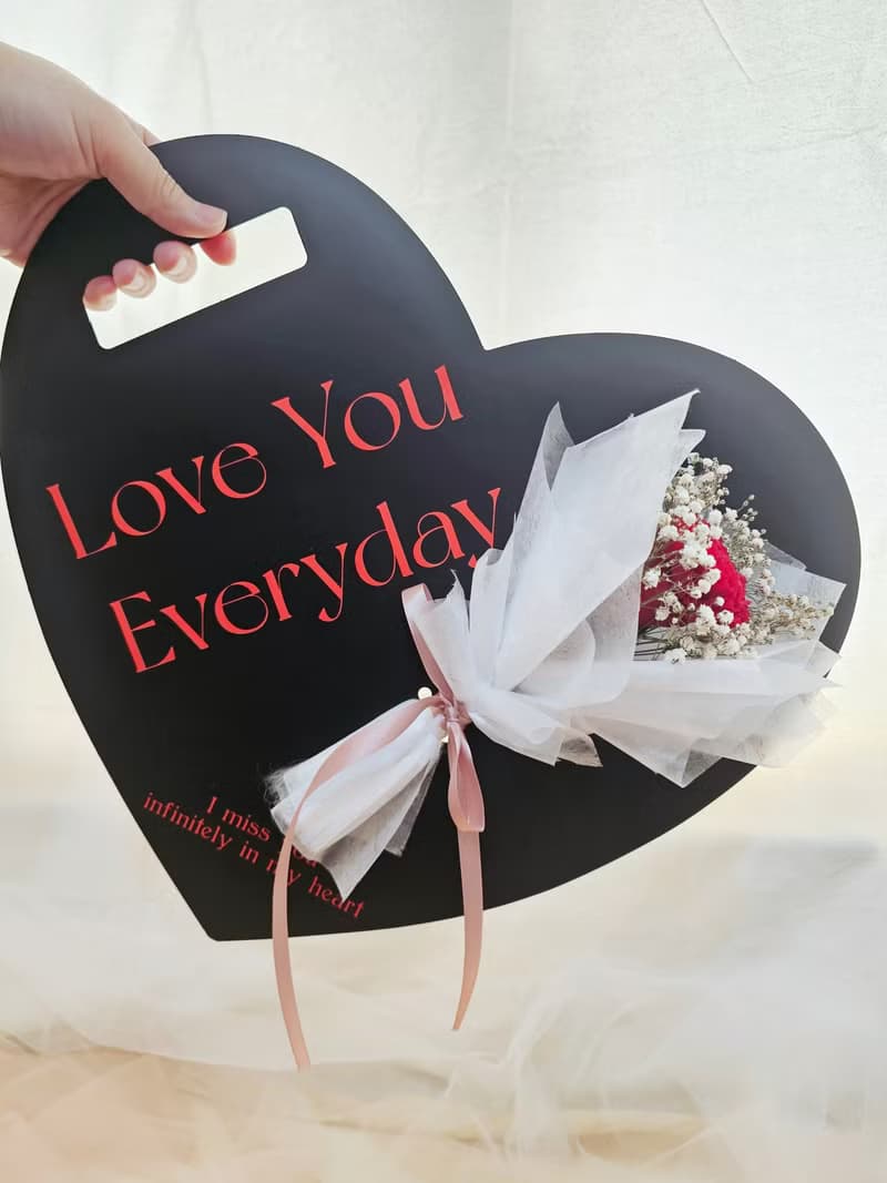 畢業禮•小花束愛心手提板