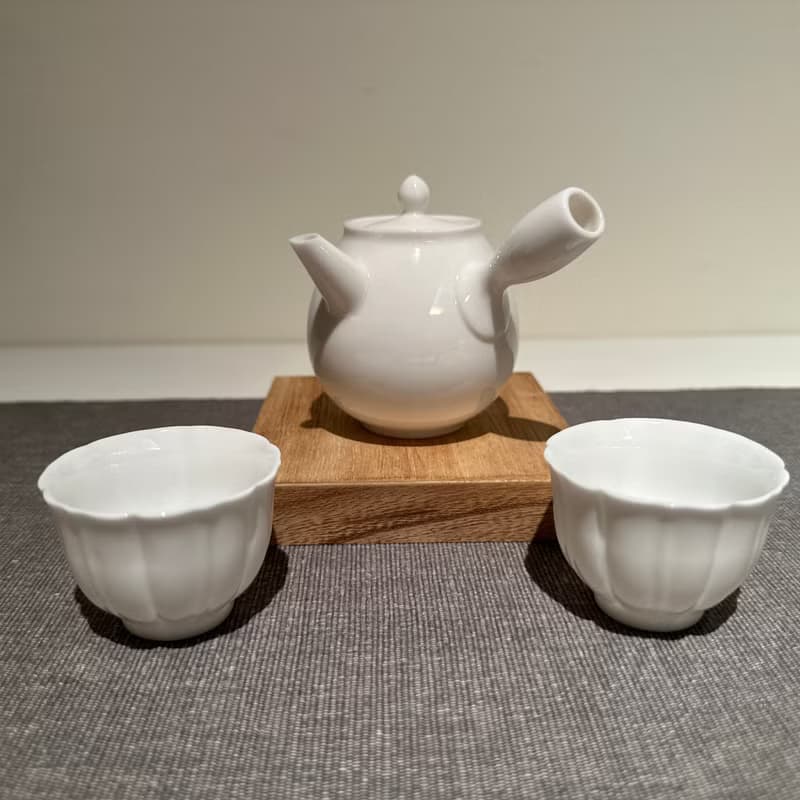 【瓷】側把小龍蛋潤瓷壺(一壺二杯)精緻泡茶壺