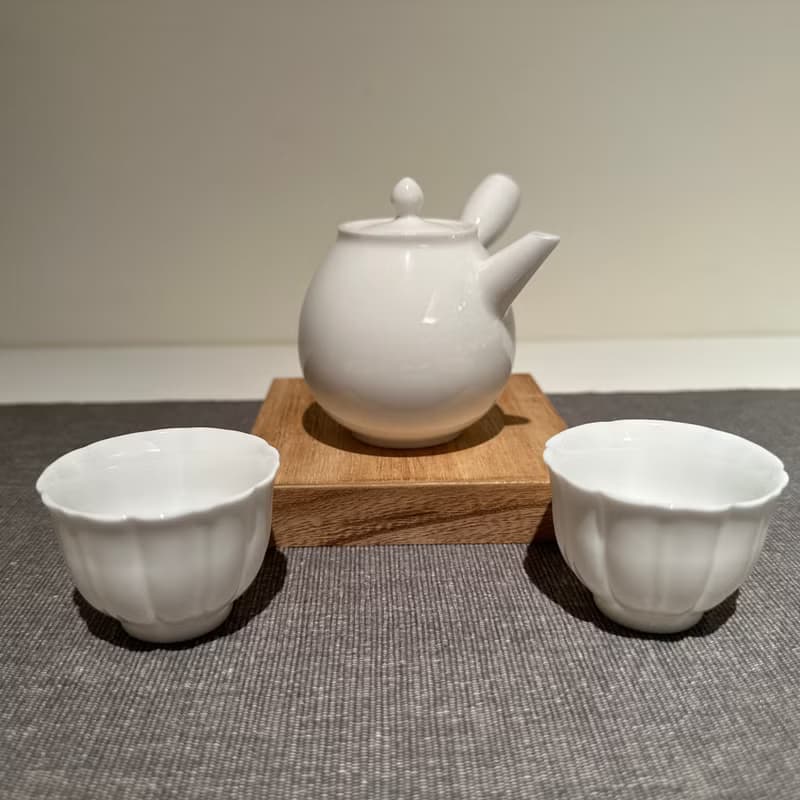 【瓷】側把小龍蛋潤瓷壺(一壺二杯)精緻泡茶壺
