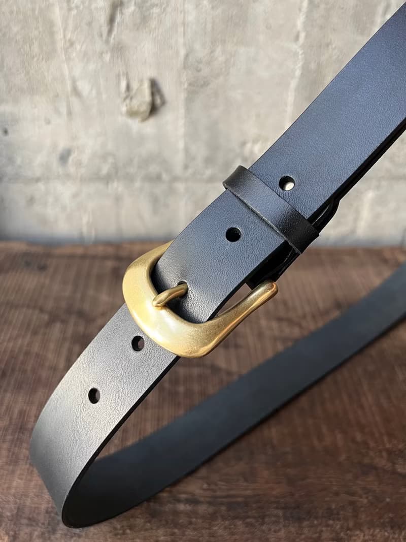 3cm寬 好耐皮帶 馬蹄頭I黑 義大利植鞣革真皮腰帶