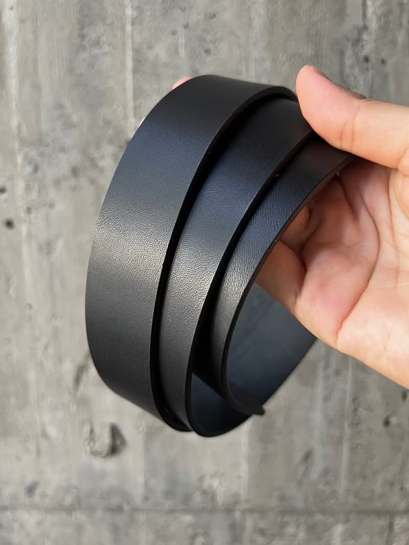 3cm寬 好耐皮帶 馬蹄頭I黑 義大利植鞣革真皮腰帶