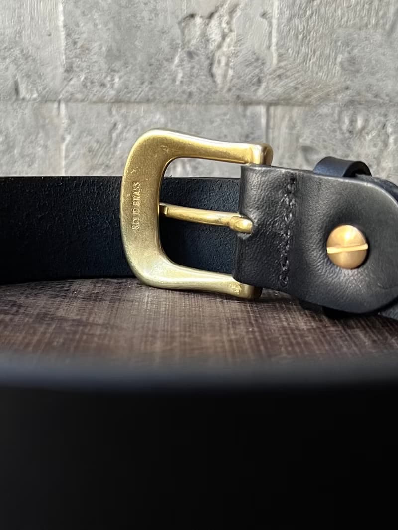 3cm寬 好耐皮帶 馬蹄頭I黑 義大利植鞣革真皮腰帶