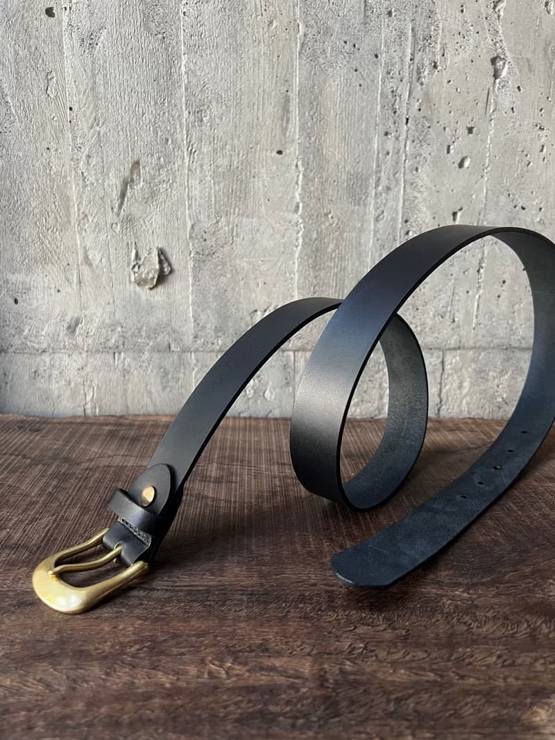 3cm寬 好耐皮帶 馬蹄頭I黑 義大利植鞣革真皮腰帶