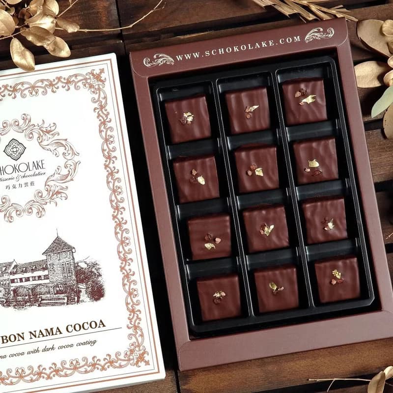 巧克力雲莊-厄瓜多脆皮夾心可可12入(附提袋_情人節禮物)