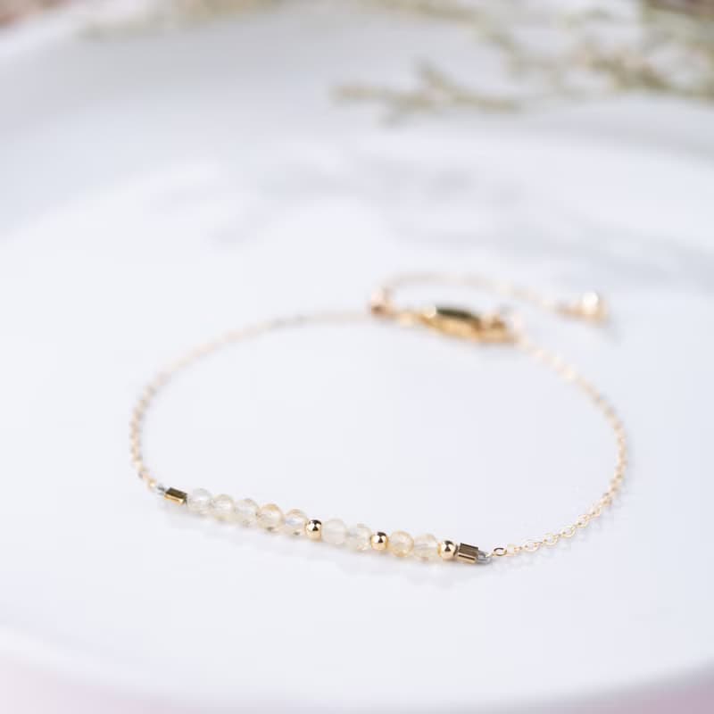 黃水晶摩斯密碼 14KGF手鍊