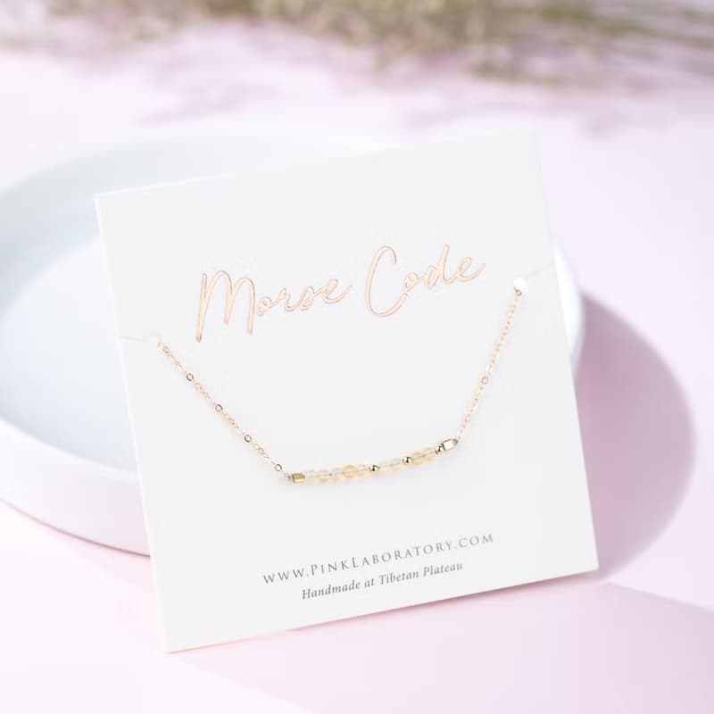 黃水晶摩斯密碼 14KGF手鍊