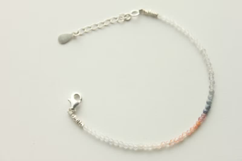 【純銀極細手鍊】月光石/藍寶石/草莓晶/太陽石/設計師手作商