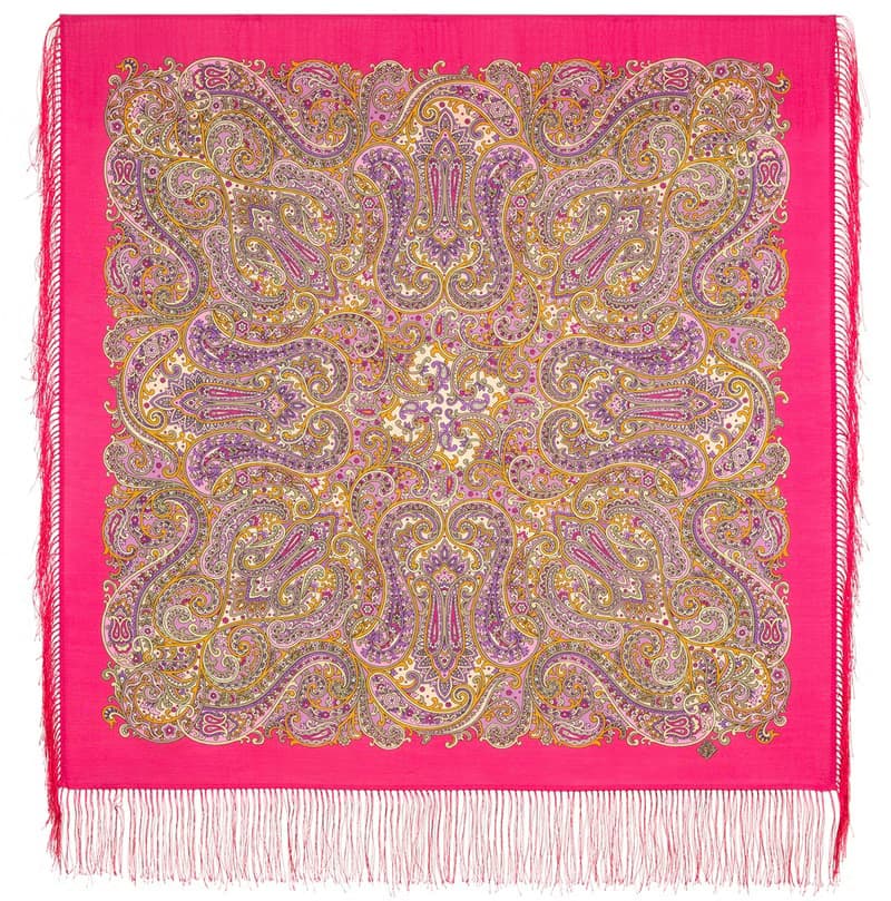 Authentic Pavlovo Posad Russian Shawl Scarf Soft 100% Wool 89x89 cm 2043-5