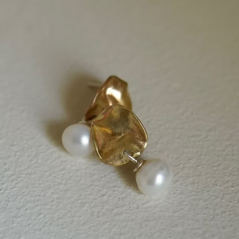 圓葉珍珠耳環 耳針