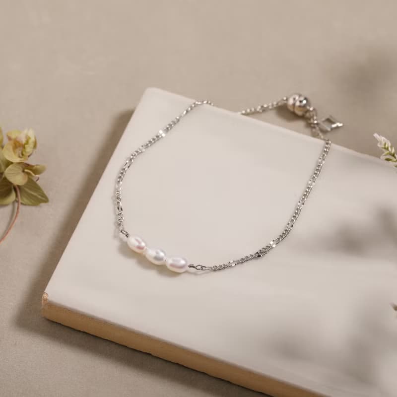 3 pearls magnet bracelet SV ニッケルフリーマグネットブレスレット　磁石で着脱簡単な淡水パールブレスレット　シルバー
