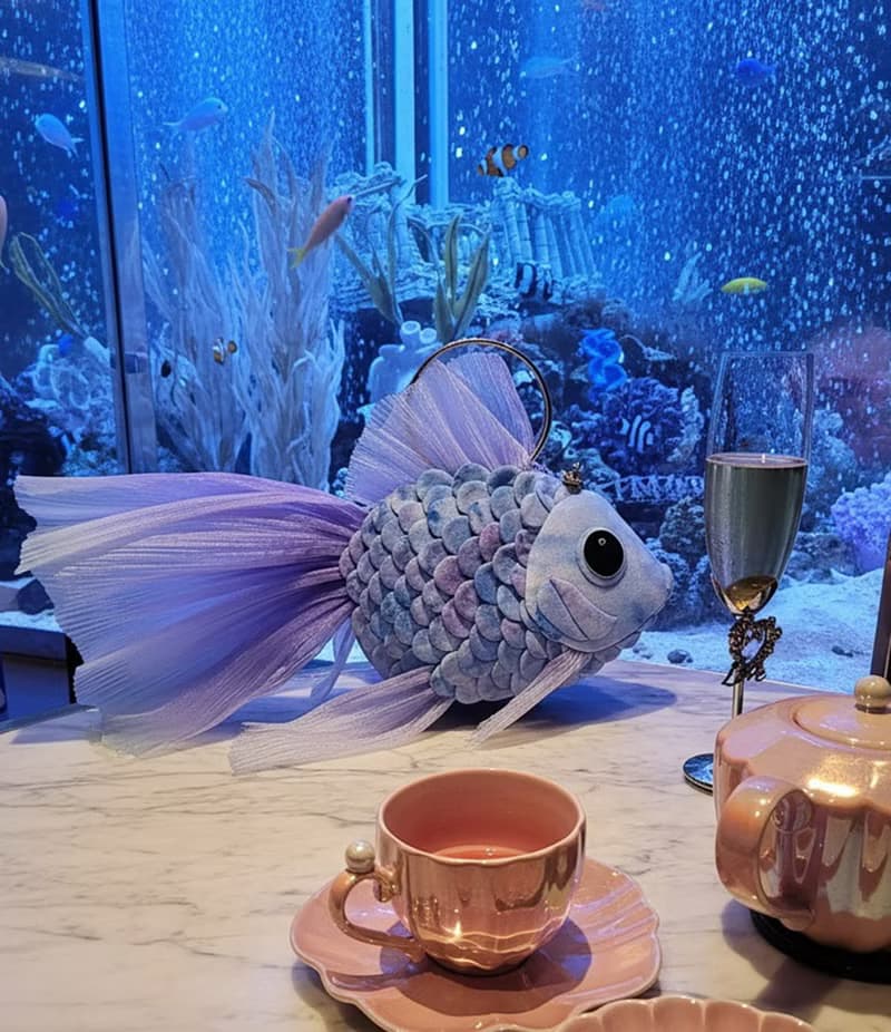 金魚包 3way 單肩背包 側背包 手提包 冰川紫