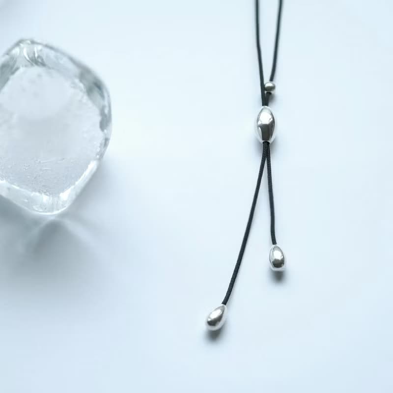 しずく スライド コード ネックレス シルバー925